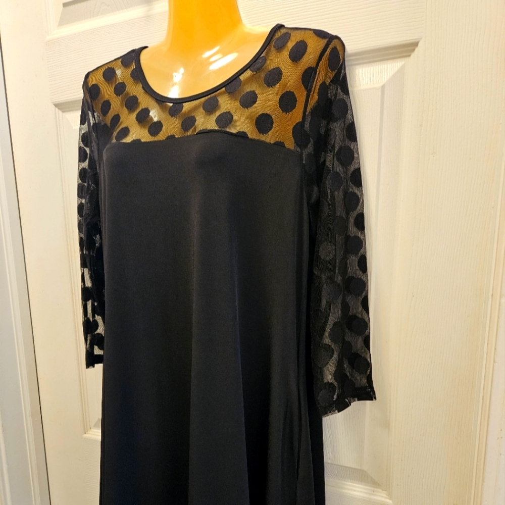 Black lace swing dress